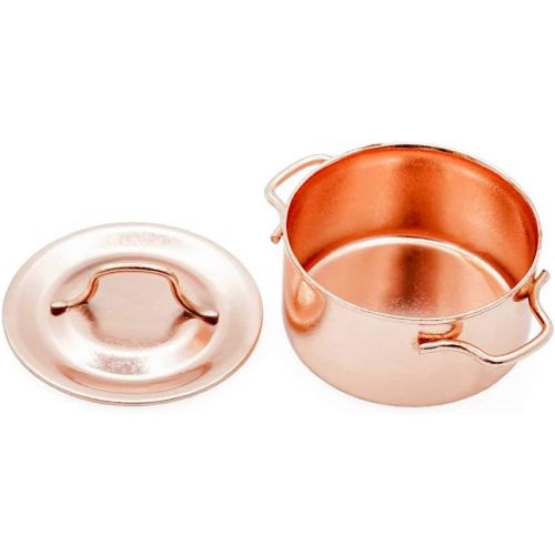  Odoria 1:12 Miniature Copper Cooking Pot Dollhouse Cookware Accessories