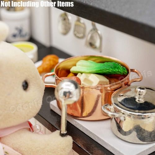  Odoria 1:12 Miniature Copper Cooking Pot Dollhouse Cookware Accessories