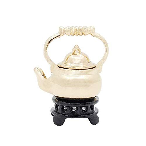  Odoria 1:12 Miniature Teapot Tea Kettle with Stand Dollhouse Kitchen Food Accessories