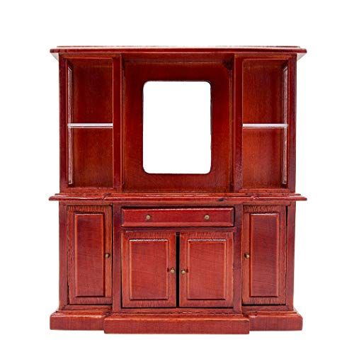  Odoria 1:12 Miniature Storage Cabinet Mini Doll Display Cupboard Bookcase Dollhouse Kitchen Furniture Accessories