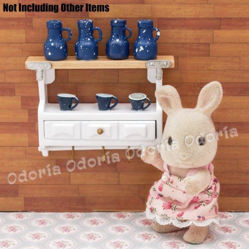  Odoria 1:6 Miniature Kitchen Shelf Pot Utensils Rack Dollhouse Decoration Accessories