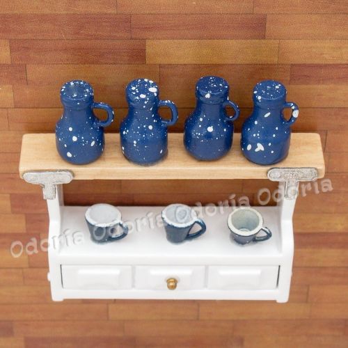  Odoria 1:6 Miniature Kitchen Shelf Pot Utensils Rack Dollhouse Decoration Accessories