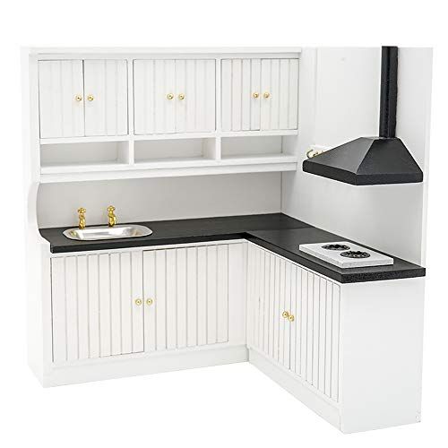  Odoria 1:12 Miniature Kitchen Cabinet Working Stove Dollhouse Furniture Accessories