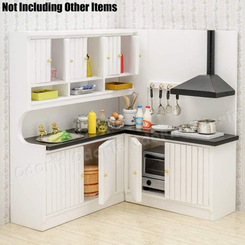  Odoria 1:12 Miniature Kitchen Cabinet Working Stove Dollhouse Furniture Accessories