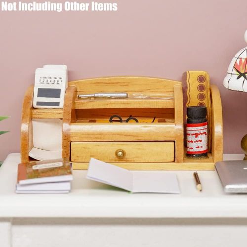  Odoria 1:6 Miniature Office Supplies Desk Furniture Dollhouse Decoration Accessories, Burlywood