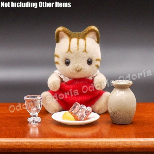  Odoria 1:12 Miniature Empty Wine Glasses 4Pcs Dollhouse Glassware Accessories, A