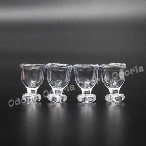  Odoria 1:12 Miniature Empty Wine Glasses 4Pcs Dollhouse Glassware Accessories, A