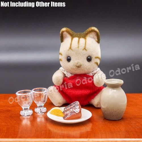  Odoria 1:12 Miniature Empty Wine Glasses 4Pcs Dollhouse Glassware Accessories, A