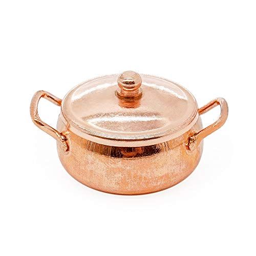  Odoria 1:12 Miniature Cooking Copper Pot Dollhouse Cookware Accessories