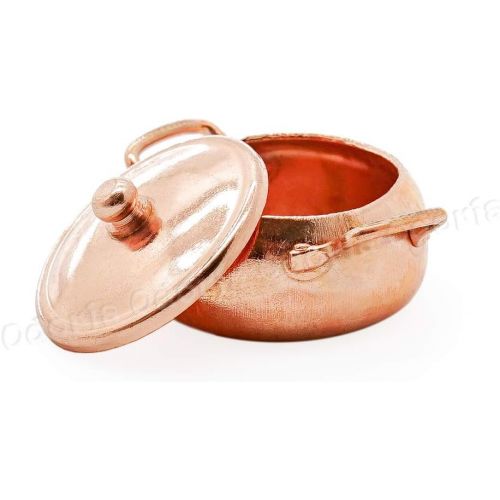  Odoria 1:12 Miniature Cooking Copper Pot Dollhouse Cookware Accessories