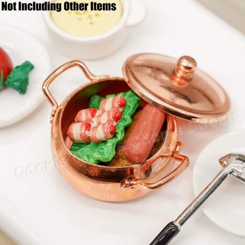  Odoria 1:12 Miniature Cooking Copper Pot Dollhouse Cookware Accessories