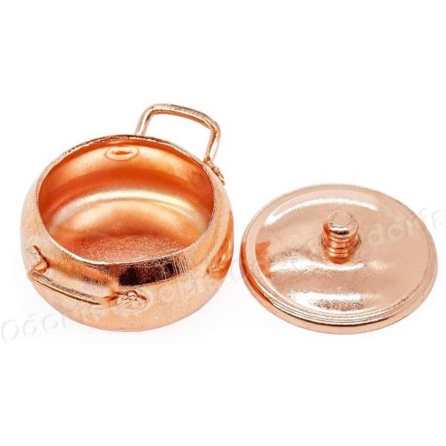  Odoria 1:12 Miniature Cooking Copper Pot Dollhouse Cookware Accessories