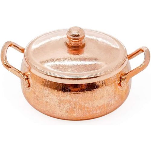  Odoria 1:12 Miniature Cooking Copper Pot Dollhouse Cookware Accessories