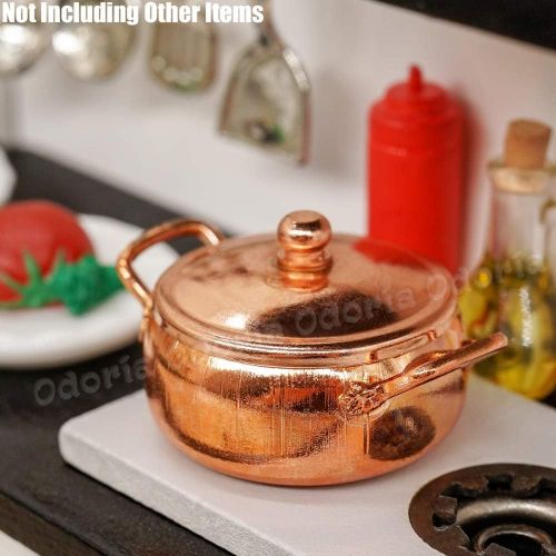  Odoria 1:12 Miniature Cooking Copper Pot Dollhouse Cookware Accessories