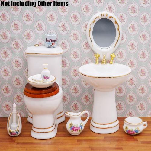  Odoria 1:12 Miniature Bath Toilet Cleaning Supplies Tools Set Dollhouse Bathroom Furniture Accessories