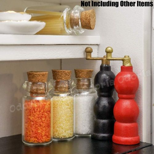  Odoria 1:12 Miniature Glass Food Jars and Grinder Dollhouse Decoration Accessories