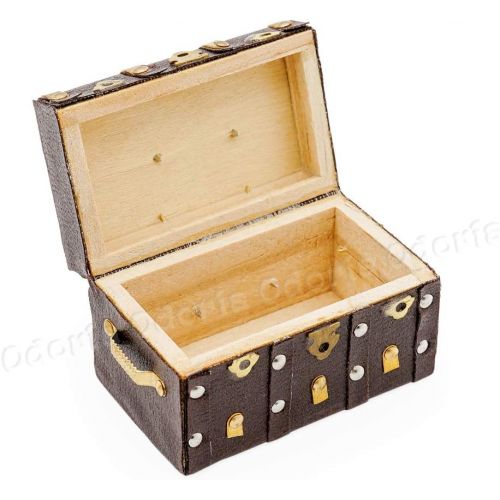  Odoria 1:12 Miniature Vintage Storage Trunk Suitcase Luggage Chest Dollhouse Furniture Decoration Accessories
