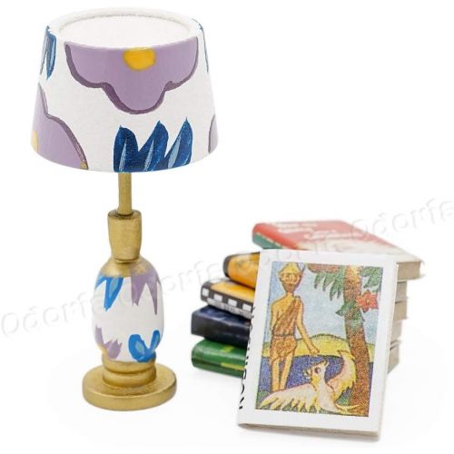  Odoria 1:12 Miniature Books Table Lamp Light School Supplies Dollhouse Decoration Accessories