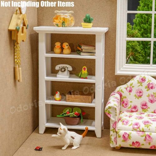  Odoria 1:12 Miniature Storage Shelf Display Bookshelf Dollhouse Kitchen Furniture Accessories