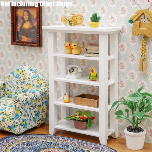  Odoria 1:12 Miniature Storage Shelf Display Bookshelf Dollhouse Kitchen Furniture Accessories
