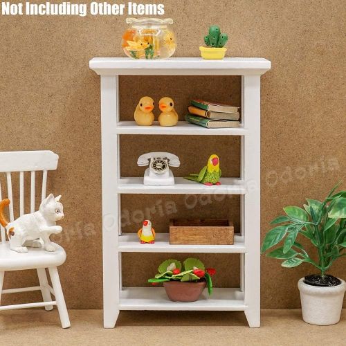  Odoria 1:12 Miniature Storage Shelf Display Bookshelf Dollhouse Kitchen Furniture Accessories