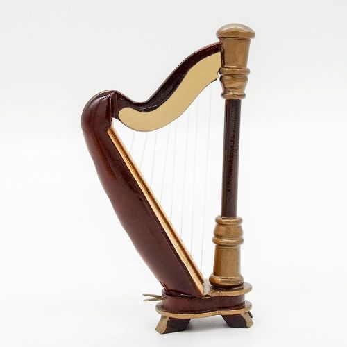  Odoria 1:12 Miniature Harp Mini Musical Instrument Dollhouse Furniture Model Decoration