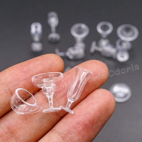  Odoria 1:12 Miniature Cocktail Martini Drinking Glasses 14Pcs Dollhouse Glassware Accessories