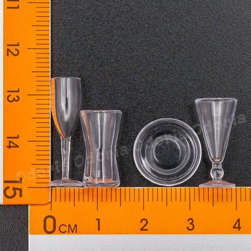  Odoria 1:12 Miniature Cocktail Martini Drinking Glasses 14Pcs Dollhouse Glassware Accessories