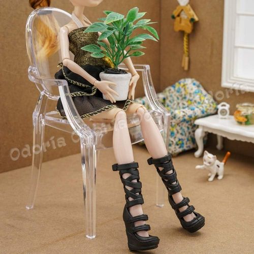  Odoria 1:6 Miniature Ghost Chair Dollhouse Furniture Accessories