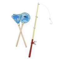 Odoria 1:12 Miniature Fishing Pole 2Pcs Fairy Garden Fishing Nets Dollhouse Furniture Accessories