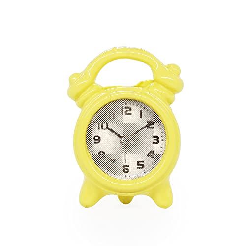  Odoria 1:12 Miniature Alarm Clock Dollhouse Decoration Accessories, Yellow