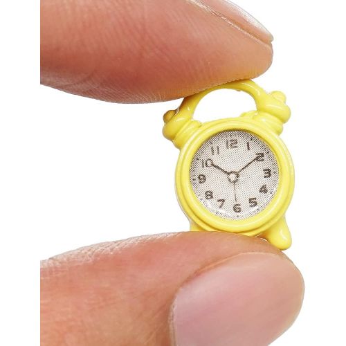  Odoria 1:12 Miniature Alarm Clock Dollhouse Decoration Accessories, Yellow