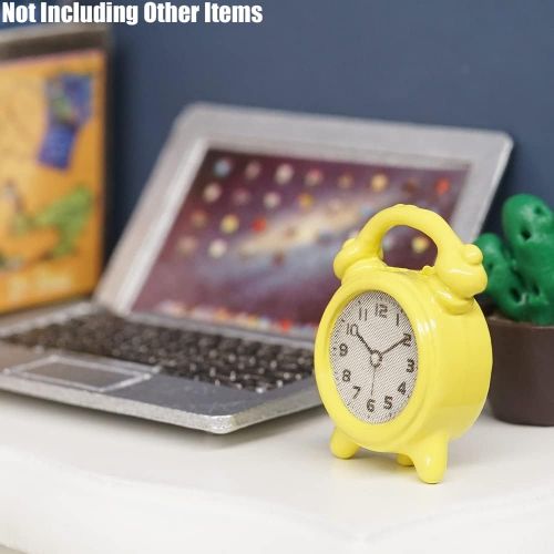  Odoria 1:12 Miniature Alarm Clock Dollhouse Decoration Accessories, Yellow