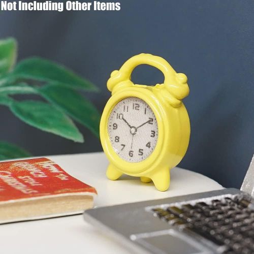  Odoria 1:12 Miniature Alarm Clock Dollhouse Decoration Accessories, Yellow