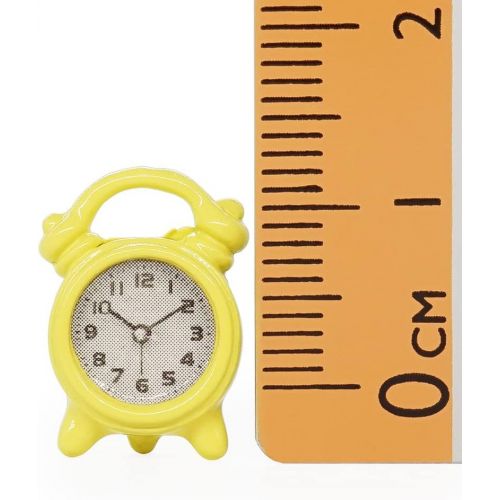  Odoria 1:12 Miniature Alarm Clock Dollhouse Decoration Accessories, Yellow