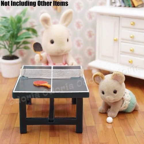  Odoria 1:24 Miniature Ping Pong Paddle Set Dollhouse Sports Accessories