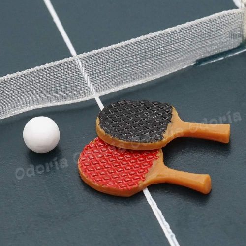  Odoria 1:24 Miniature Ping Pong Paddle Set Dollhouse Sports Accessories