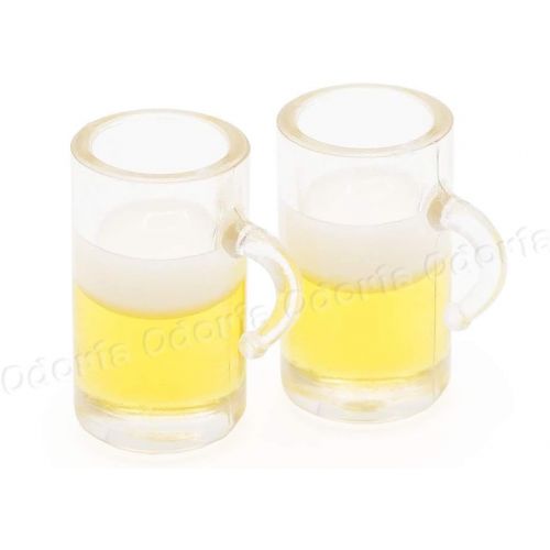  Odoria 1:12 Miniature Beer Mugs 2Pcs Dollhouse Decoration Accessories