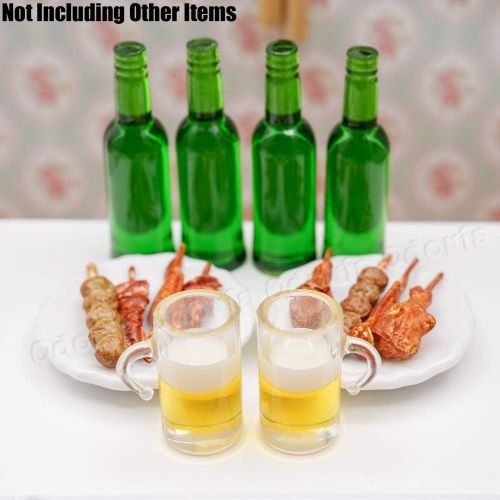  Odoria 1:12 Miniature Beer Mugs 2Pcs Dollhouse Decoration Accessories