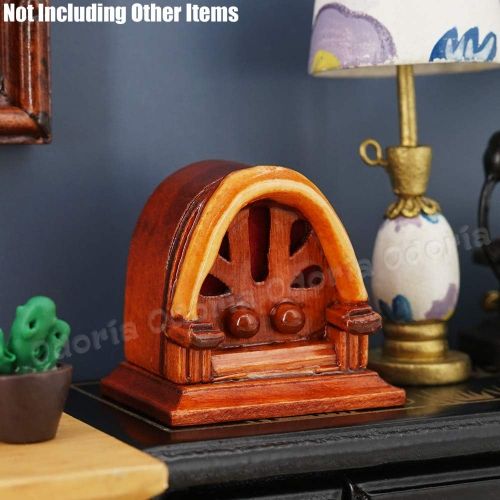  Odoria 1:12 Miniature Vintage Radio Dollhouse Furniture Decoration Accessories