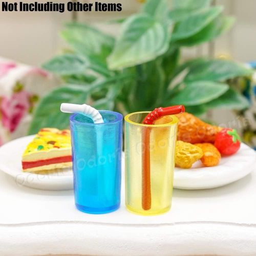  Odoria 1:12 Miniature Glasses and Straws 12Pcs Dollhouse Glassware Accessories