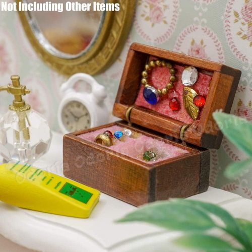  Odoria 1:12 Miniature Jewelry Storage Box Treasure Chest Dollhouse Furniture Decoration Accessories