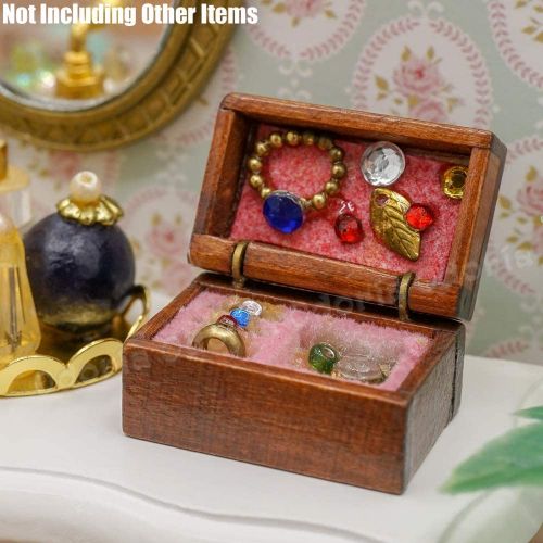  Odoria 1:12 Miniature Jewelry Storage Box Treasure Chest Dollhouse Furniture Decoration Accessories