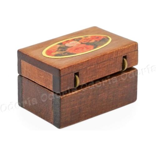  Odoria 1:12 Miniature Jewelry Storage Box Treasure Chest Dollhouse Furniture Decoration Accessories