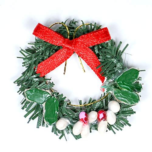  Odoria 1:12 Miniature Christmas Wreath Garland Dollhouse Decoration Accessories