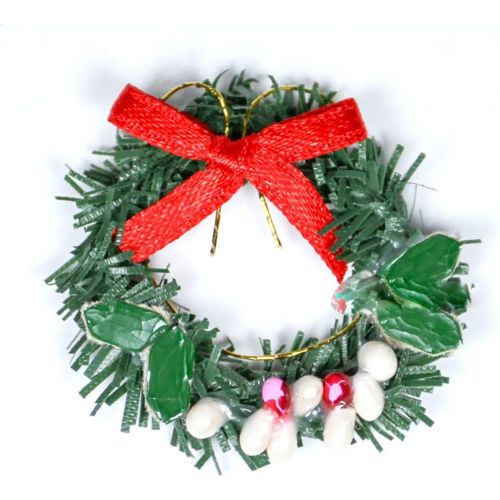  Odoria 1:12 Miniature Christmas Wreath Garland Dollhouse Decoration Accessories