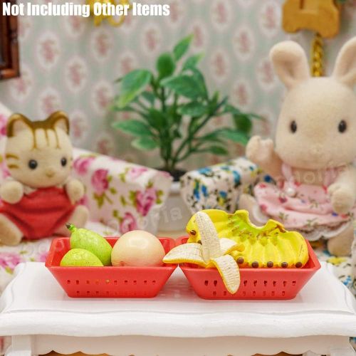  Odoria 1:12 Miniature 6Pcs Baskets Mini Dishes Set Dollhouse Kitchen Food Accessories