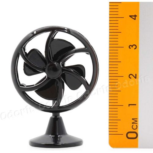  Odoria 1:12 Miniature Vintage Fan Dollhouse Decoration Accessories, Black