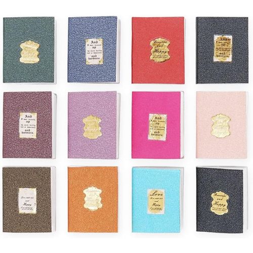  Odoria 1:12 Miniature Books Blank Notebook 12Pcs School Supplies Dollhouse Decoration Accessories