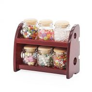 Odoria 1:6 Miniature Kitchen Shelf with Glass Food Jars Dollhouse Decoration Accessories